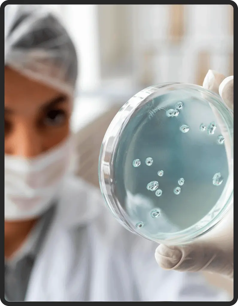 image- of doctor- examining- microbes 